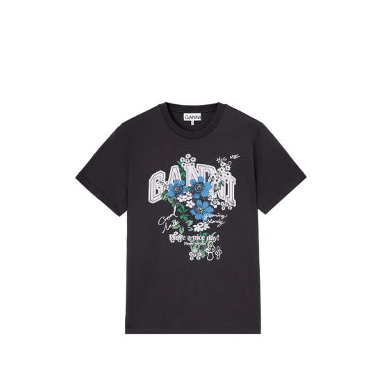 26FW 가니 폴로 티셔츠 A1050331 252 BLACK