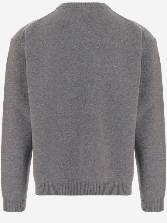 26FW 메종키츠네 폭스 헤드 인타르시아 메리노 스웨터 PM00816KM0329 GRAY - MAISON KITSUNE