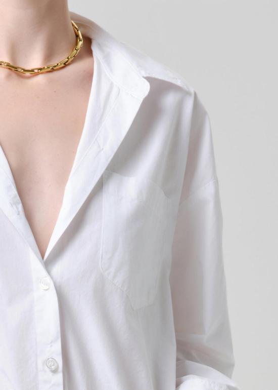  씨오에이치 블라우스 Coh Petit Ami Poplin Shirt Optic White - COH