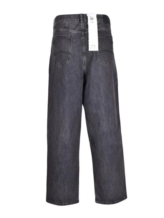 25FW 알마니 데님 클래식한 5포켓 스타일의 블랙 루즈핏  진 - ARMANI