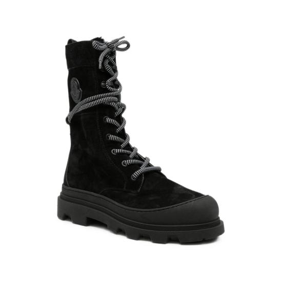 26FW 몽클레어 베라 하이 스웨이드 시어링 레이스업 부츠 M7542 4F001 00 999 BLACK - MONCLER