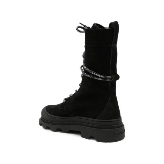 26FW 몽클레어 베라 하이 스웨이드 시어링 레이스업 부츠 M7542 4F001 00 999 BLACK - MONCLER