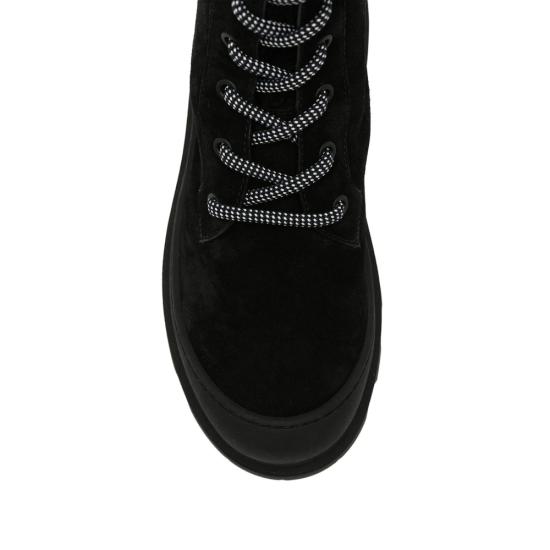 26FW 몽클레어 베라 하이 스웨이드 시어링 레이스업 부츠 M7542 4F001 00 999 BLACK - MONCLER