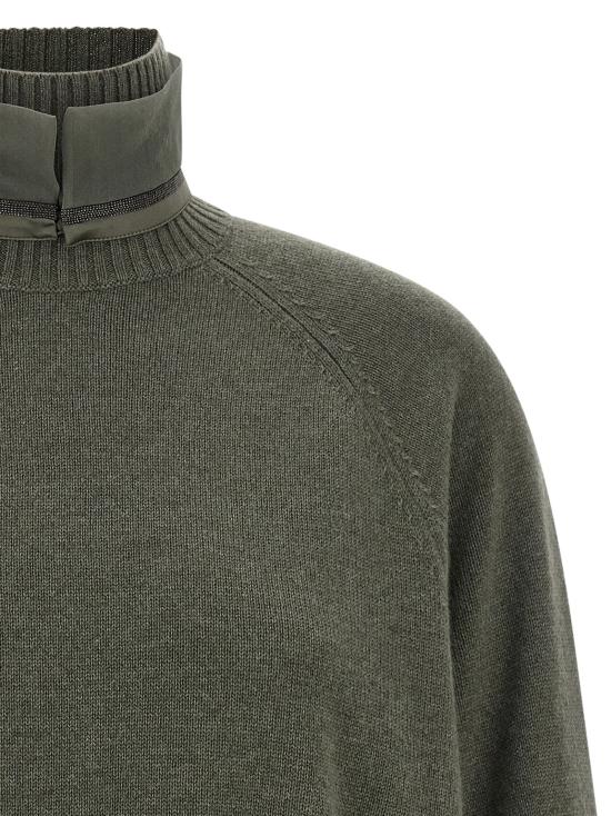  브루넬로 쿠치넬리 스웨터 LDM12747004C9986 OLIVE - BRUNELLO CUCINELLI