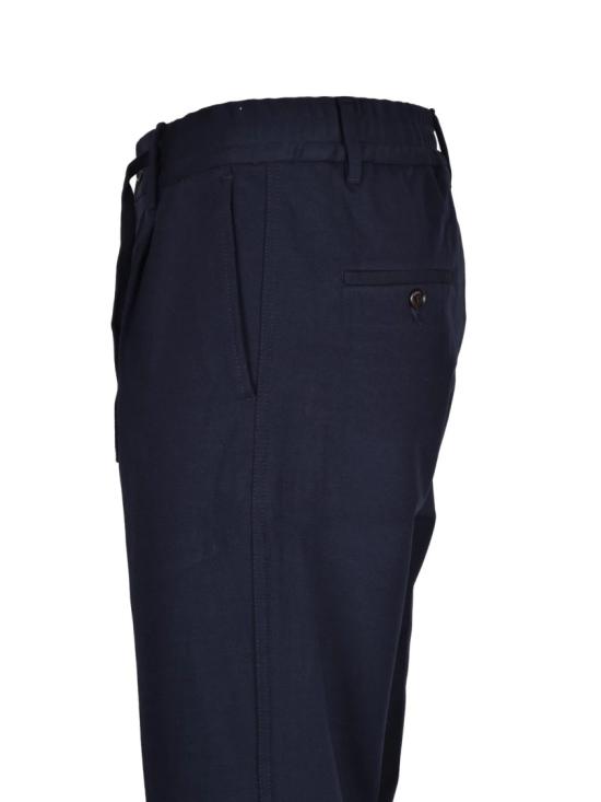 25FW 세븐티 팬츠 주름 장식 허리와 주머니가 있는 맞춤형 스트레치 니트 바지 - SEVENTY