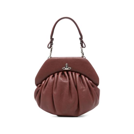 26FW 비비안웨스트우드 사피아노 탑핸들 클러치 파우치 49030001W L00BX D405 BROWN