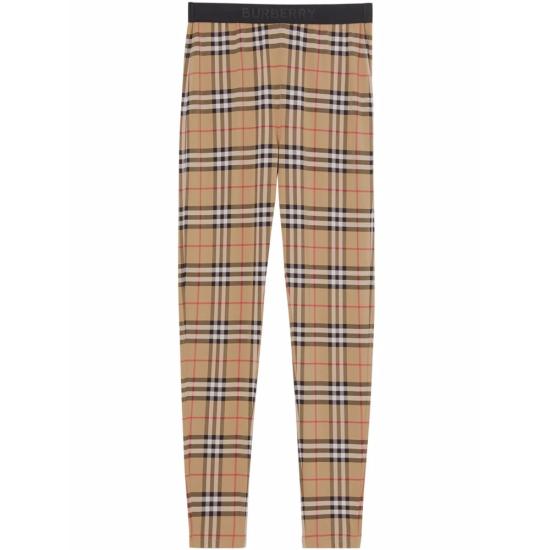 26SS 버버리 체크 스트레치 저지 레깅스 8049478 BELVOIR LT A7028 BROWN