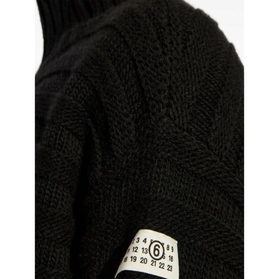 26FW MM6 메종마르지엘라 스웨터 M13040 SH0HA0004 900 BLACK - MM6 MAISON MARGIELA