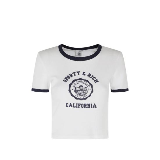 26FW 스포티앤리치 폴로 티셔츠 TO073710509WH WDKNA WHITE