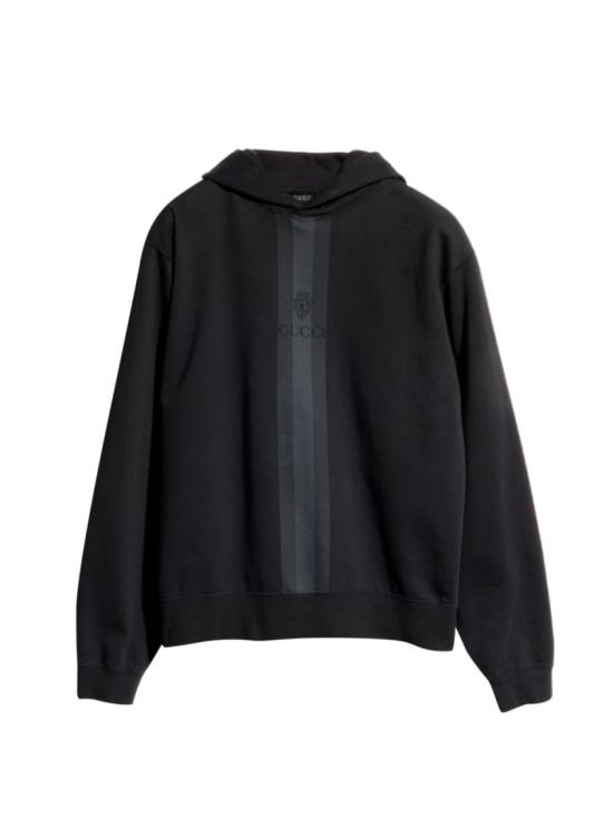 26FW 구찌 웹 코튼 후드 스웨트셔츠 웹 코튼 후드 스웨트셔츠 A0094VXJH5T1152 Black