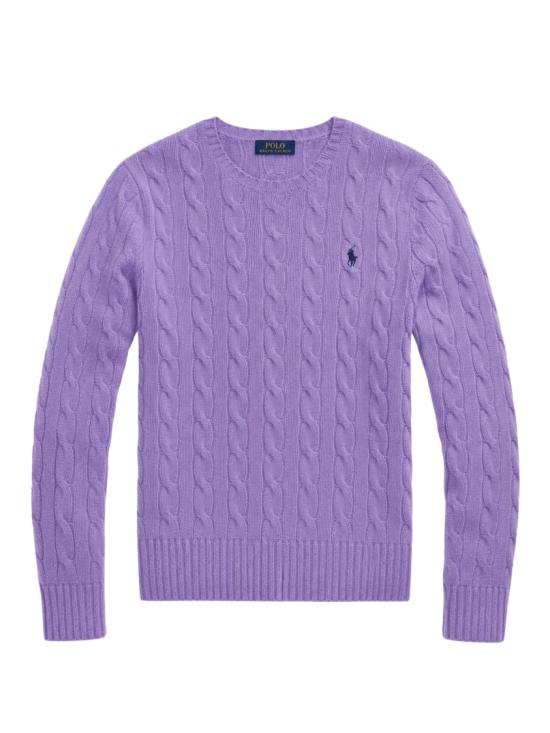 26FW 폴로 랄프로렌 폴로 자수 케이블 니트 스웨터 211971865502 Purple