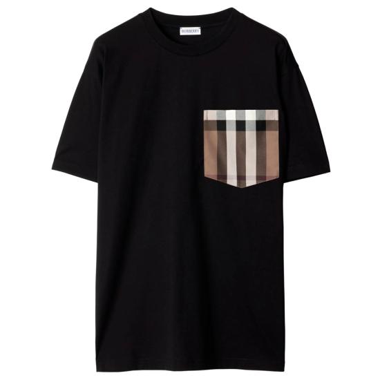 26SS 버버리 체크 포켓 티셔츠 8103970 CARRICK CH A1189 BLACK