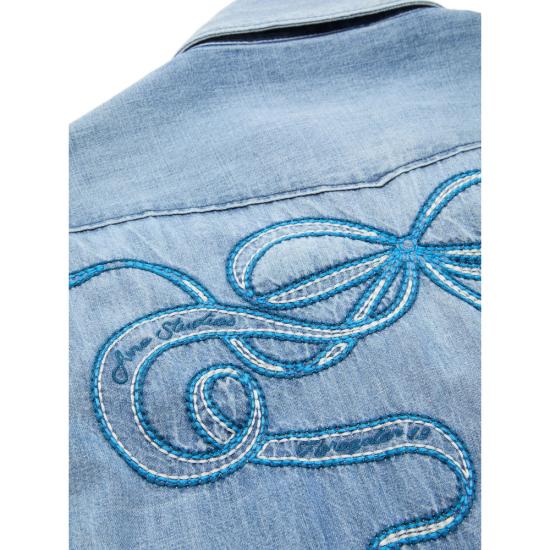 26SS 아크네 스튜디오 자수 데님 셔츠 BB0684 BLUE - ACNE STUDIOS