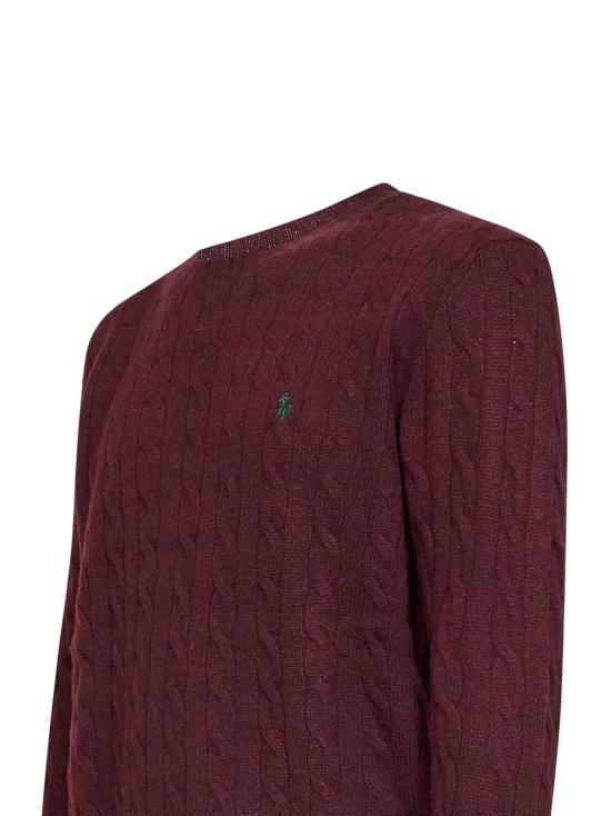 26FW 폴로 랄프로렌 케이블 니트 스웨터 710876762 011 BURGUNDY - POLO RALPH LAUREN