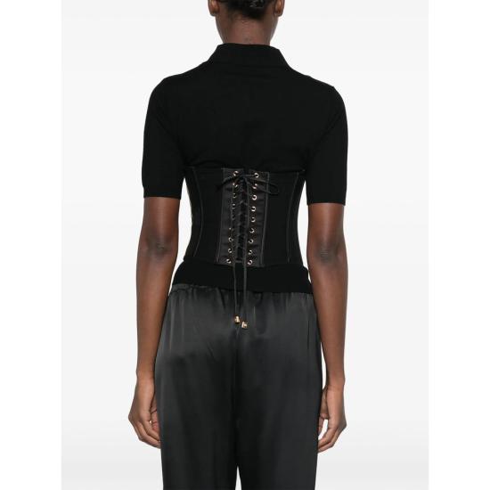 26FW 엘리자베타프랜치 폴로 티셔츠 MK23S67E2 110 BLACK - ELISABETTA FRANCHI