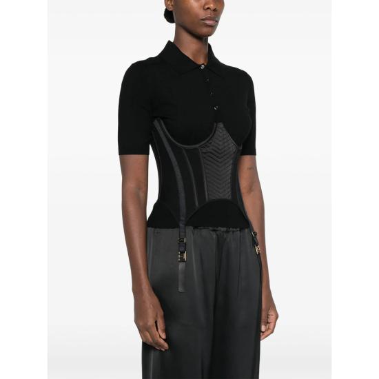 26FW 엘리자베타프랜치 폴로 티셔츠 MK23S67E2 110 BLACK - ELISABETTA FRANCHI