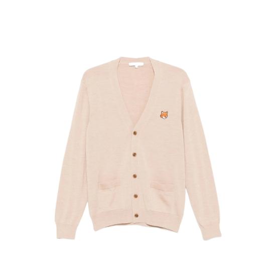 26SS 메종키츠네 폭스 헤드 메리노 레귤러 가디건 PM00501KT1181 ROAST BEIGE