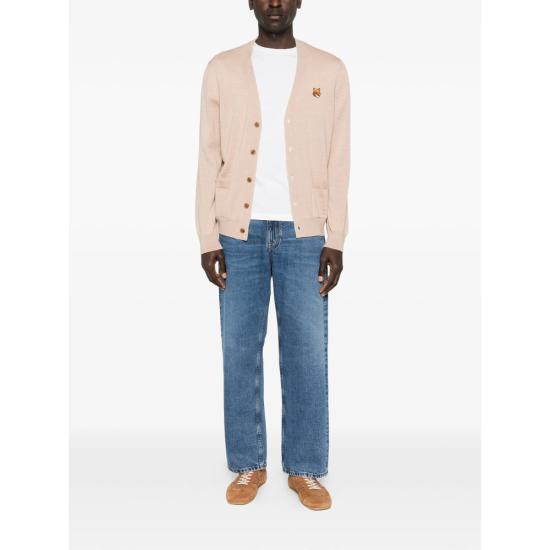 26SS 메종키츠네 폭스 헤드 메리노 레귤러 가디건 PM00501KT1181 ROAST BEIGE - MAISON KITSUNE