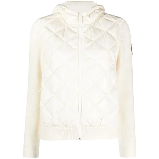 26FW 캐나다구스 하이브리지 휴론 퀼티드 니트 후드 6800L 9467 WHITE
