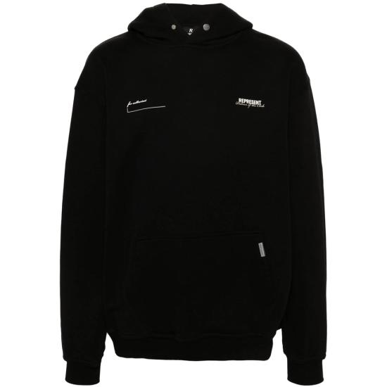 26SS 리프레젠트 후드 티셔츠 MLM4270 001 BLACK