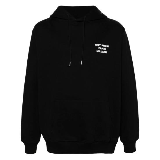 26SS 드롤드무슈 후드 티셔츠 PERM HO162 CO127 BLACK