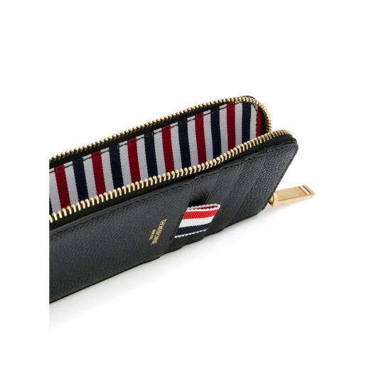 26SS 톰브라운 페블 그레인 레더 스트라이프 집어라운드 지갑 MAW080A 00198 001 BLACK - THOM BROWNE