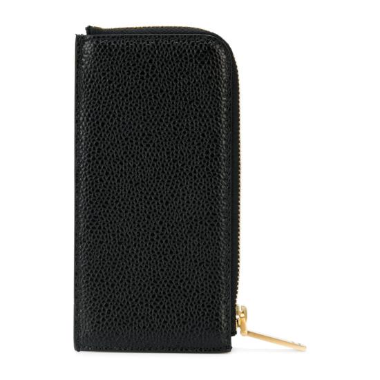 26SS 톰브라운 페블 그레인 레더 스트라이프 집어라운드 지갑 MAW080A 00198 001 BLACK - THOM BROWNE