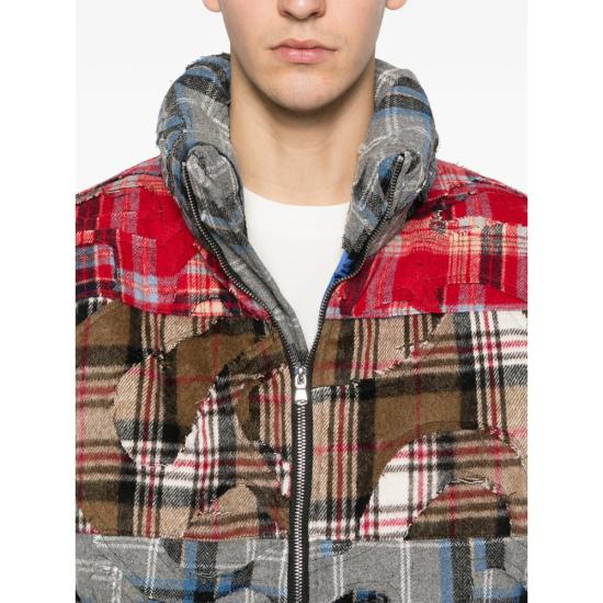 25FW 후 디싸이즈 워 패딩 RUIN FLANNEL MULTI BROWN - WHO DECIDES WAR