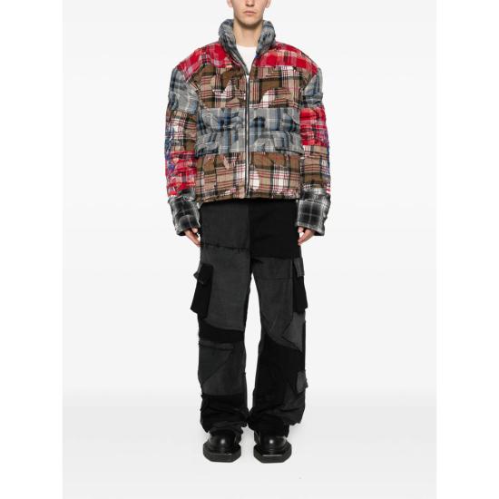 25FW 후 디싸이즈 워 패딩 RUIN FLANNEL MULTI BROWN - WHO DECIDES WAR