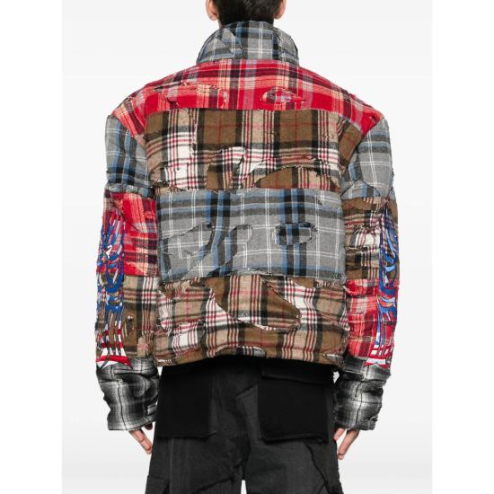 25FW 후 디싸이즈 워 패딩 RUIN FLANNEL MULTI BROWN - WHO DECIDES WAR