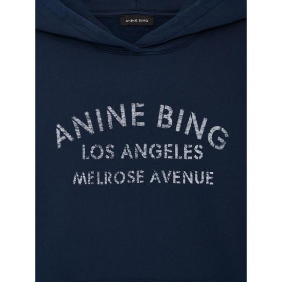 26FW 애니빙 후드 티셔츠 A 08 12697 NYA1 BLUE - ANINE BING