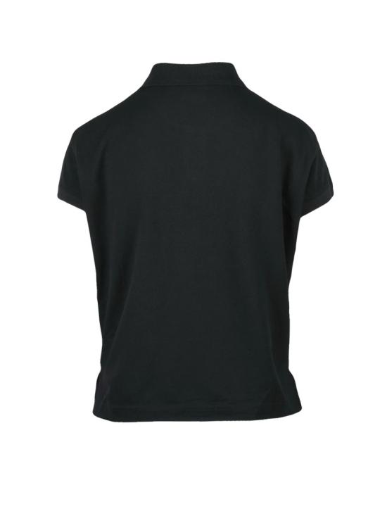 25FW 발렌시아가 탑 블랙 코튼 크롭 폴로 셔츠 - BALENCIAGA