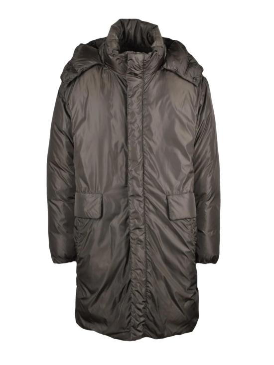25FW 아스페시 자켓 높은 칼라와 탈부착 가능한 후드가 있는 패딩 파카