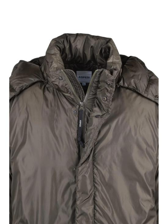 25FW 아스페시 자켓 높은 칼라와 탈부착 가능한 후드가 있는 패딩 파카 - ASPESI