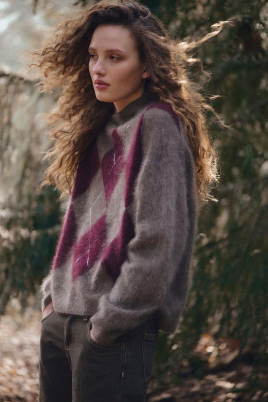  Repeat Cashmere 스웨터 리피트 캐시미어 풀오버 락  버건디