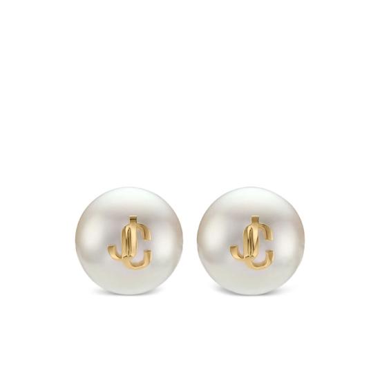 26FW 지미추 이어링 MAXI PEARL DXQ GOLWH WHITE