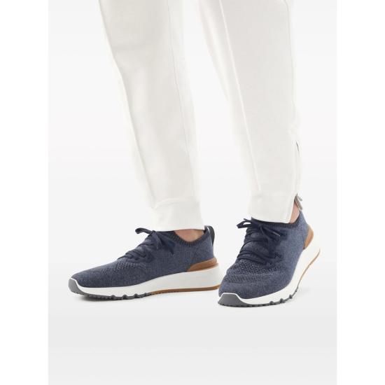 26SS 브루넬로 쿠치넬리 시네 니트 러너 MZUKISO250 CO250 BLUE - BRUNELLO CUCINELLI