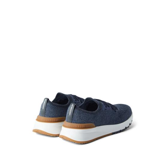 26SS 브루넬로 쿠치넬리 시네 니트 러너 MZUKISO250 CO250 BLUE - BRUNELLO CUCINELLI