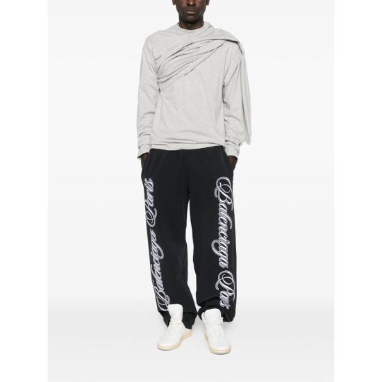 26SS 발렌시아가 커시브 배기 팬츠 846917 TTVM8 6552 BLACK - BALENCIAGA