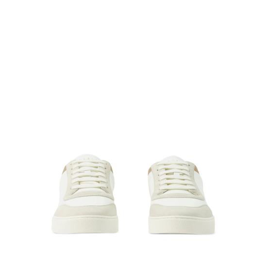 26FW 버버리 레더 스웨이드 체크 스니커즈 8069089 MF STEVIE A9022 WHITE - BURBERRY