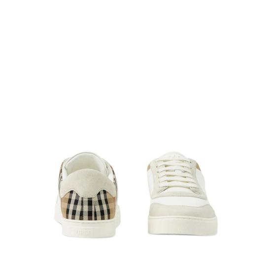 26FW 버버리 레더 스웨이드 체크 스니커즈 8069089 MF STEVIE A9022 WHITE - BURBERRY