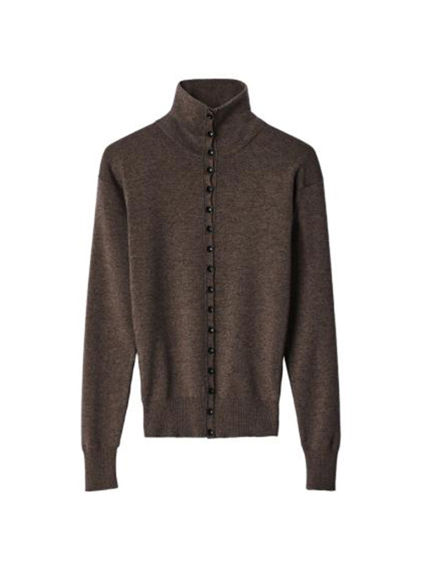 26FW 르메르 버튼 탑 파인 울 스웨터 PO0047 LK1070 BR538 BROWN