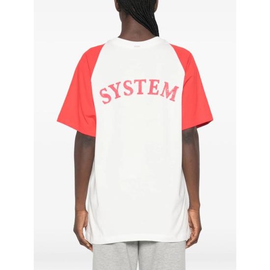 26FW 시스템 폴로 티셔츠 SY2G8TTOT07W RED WHITE - SYSTEM