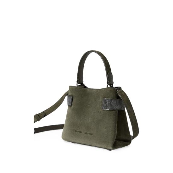 26FW 브루넬로 쿠치넬리 스몰 에센스 탑핸들 백 MBDLD2499 C589 GREEN - BRUNELLO CUCINELLI