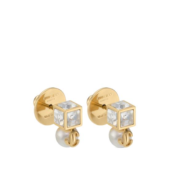 26FW 지미추 이어링 JC PEARL CUBE FTA GOWCR GOLD - JIMMY CHOO