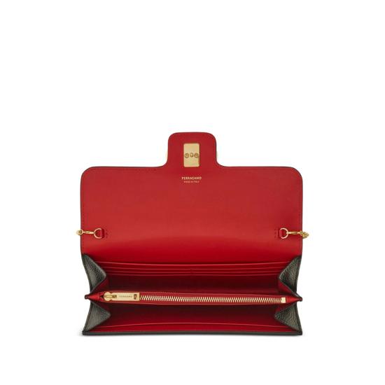 26FW 살바토레 페라가모 간치니 체인 장지갑 220981 0785769 NERED BLACK - SALVATORE FERRAGAMO