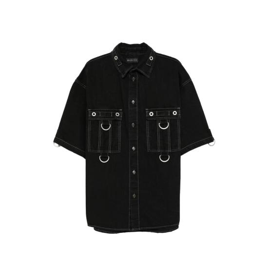 26SS 발렌시아가 D-링 카고 셔츠 856916 TQW54 1071 BLACK