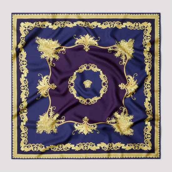 26FW 베르사체 머플러/스카프 1001600 1A19393 5UL30 NAVY AUBERGINE GOLD - VERSACE