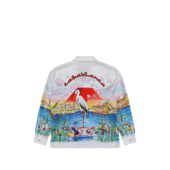 26FW 카사블랑카 셔츠 PF26 SH 006 02 EGYPT WHITE - CASABLANCA
