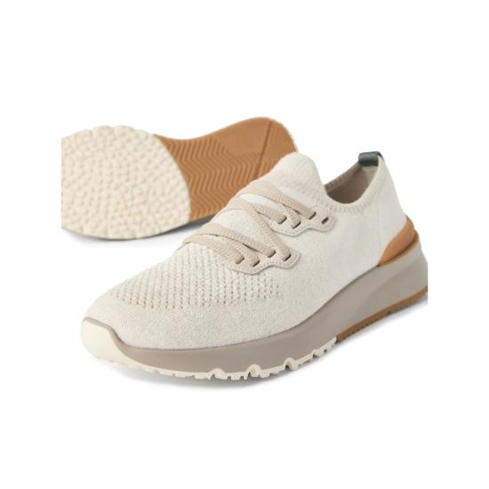 26FW 브루넬로 쿠치넬리 시네 니트 러너 MZUKISO250 CSB87 BEIGE - BRUNELLO CUCINELLI